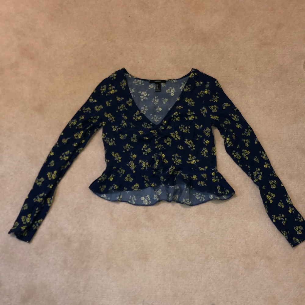 floral cropped blouse